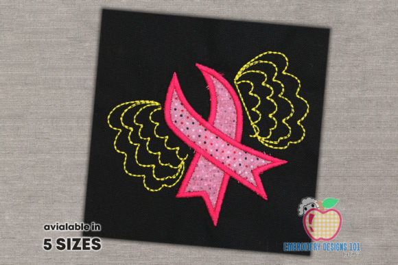 Awarness Ribbon with Wings Applique: Designer Review