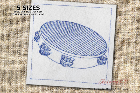 Tambourine: A Seasonal Embroidery Design for Holiday Makers