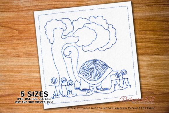 Walking Cartoon Turtle Redwork Review